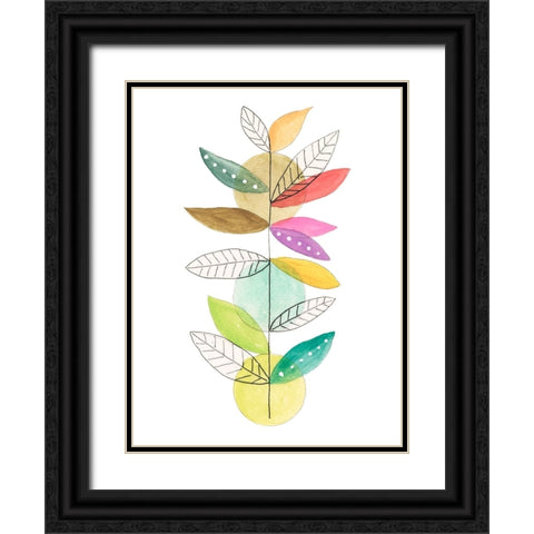 Moon Rising Leaves I Black Ornate Wood Framed Art Print with Double Matting by Legner, Gayle Martin