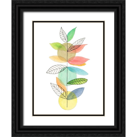 Moon Rising Leaves II Black Ornate Wood Framed Art Print with Double Matting by Legner, Gayle Martin