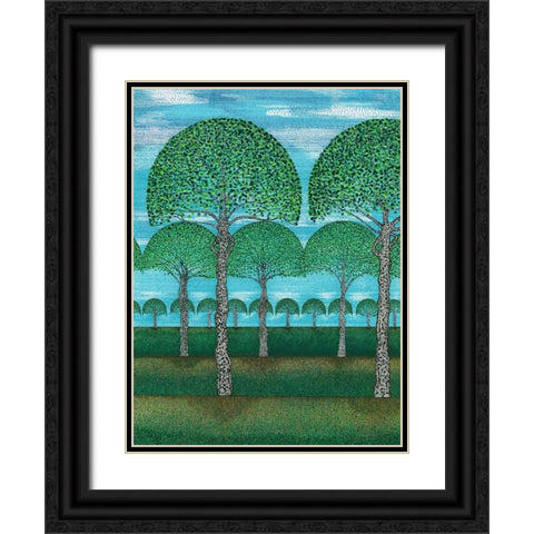 Woodland Season Summer Black Ornate Wood Framed Art Print with Double Matting by Dignan, Lawrie