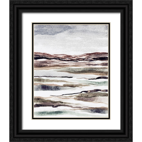 Muted Earth Layers II Black Ornate Wood Framed Art Print with Double Matting by Galapon, Nikki