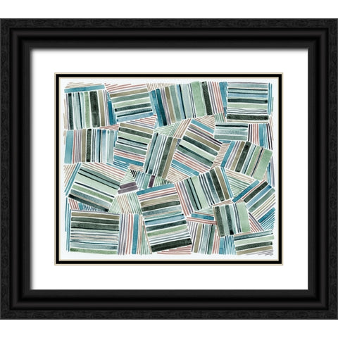 Quilted Pattern II Black Ornate Wood Framed Art Print with Double Matting by Galapon, Nikki