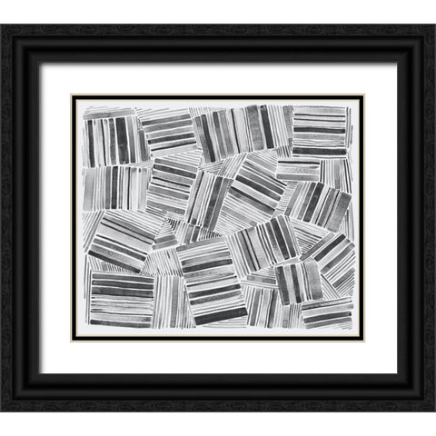 Quilted Pattern III Black Ornate Wood Framed Art Print with Double Matting by Galapon, Nikki