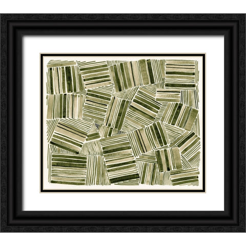 Quilted Pattern IV Black Ornate Wood Framed Art Print with Double Matting by Galapon, Nikki