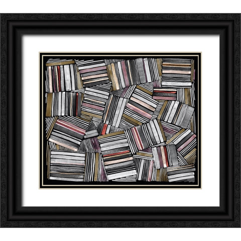 Quilted Pattern VII Black Ornate Wood Framed Art Print with Double Matting by Galapon, Nikki