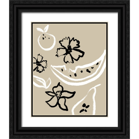 Summer Bounty I Black Ornate Wood Framed Art Print with Double Matting by Sizemore, Natalie