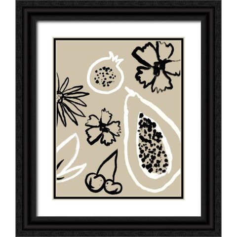 Summer Bounty II Black Ornate Wood Framed Art Print with Double Matting by Sizemore, Natalie