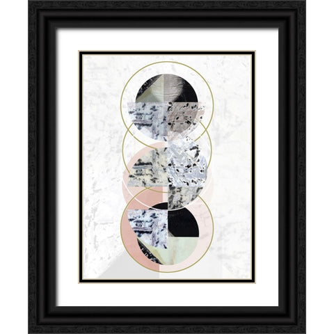 Inner Circles II Black Ornate Wood Framed Art Print with Double Matting by Cartissi