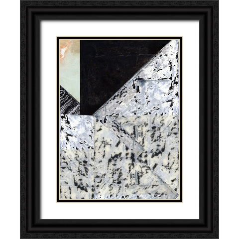 Tiles And Texture Abstract Angles II Black Ornate Wood Framed Art Print with Double Matting by Cartissi
