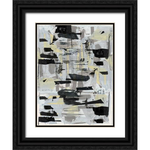 Tiles And Texture Abstract Angles III Black Ornate Wood Framed Art Print with Double Matting by Cartissi