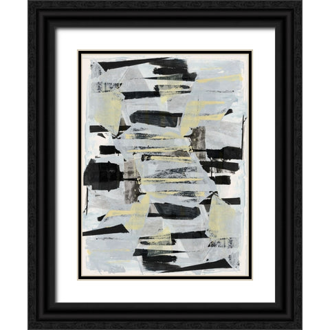 Tiles And Texture Abstract Angles IV Black Ornate Wood Framed Art Print with Double Matting by Cartissi