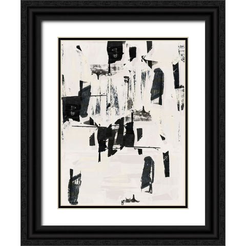 Tiles And Texture Abstract Angles V Black Ornate Wood Framed Art Print with Double Matting by Cartissi