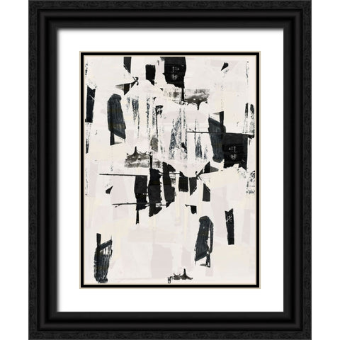 Tiles And Texture Abstract Angles VI Black Ornate Wood Framed Art Print with Double Matting by Cartissi