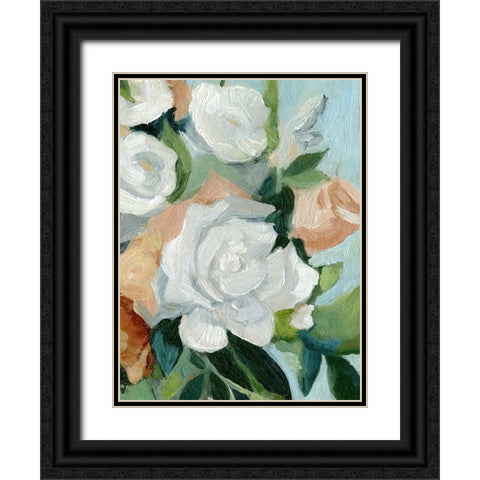 Bouquet Scatter I Black Ornate Wood Framed Art Print with Double Matting by Caroline, Emma