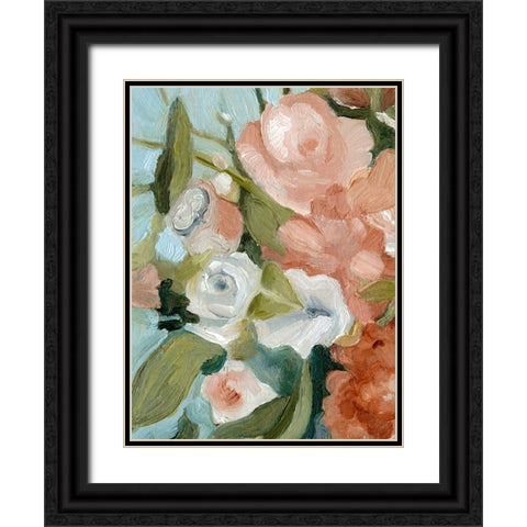 Bouquet Scatter II Black Ornate Wood Framed Art Print with Double Matting by Caroline, Emma