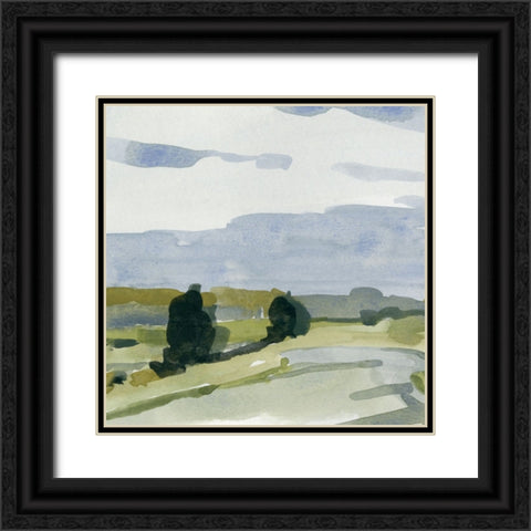 Dark Quiet Valley I Black Ornate Wood Framed Art Print with Double Matting by Caroline, Emma