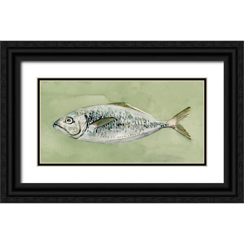 Green Sea Swimmer II Black Ornate Wood Framed Art Print with Double Matting by Caroline, Emma