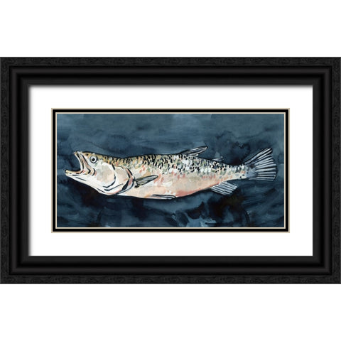Hungry Fish I Black Ornate Wood Framed Art Print with Double Matting by Caroline, Emma