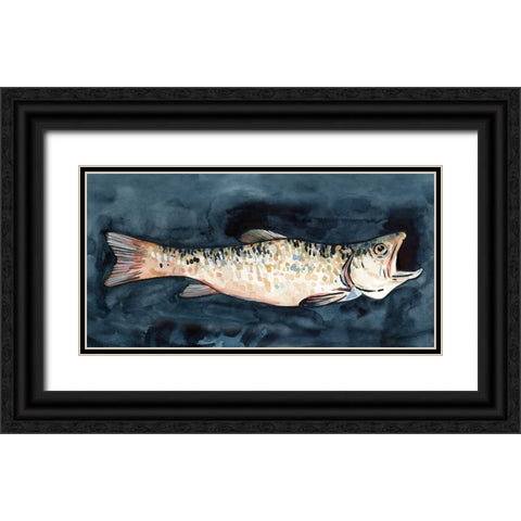 Hungry Fish II Black Ornate Wood Framed Art Print with Double Matting by Caroline, Emma