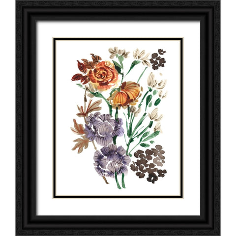 Garden Bouquets I Black Ornate Wood Framed Art Print with Double Matting by Zwara, Ania