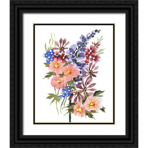 Garden Bouquets III Black Ornate Wood Framed Art Print with Double Matting by Zwara, Ania