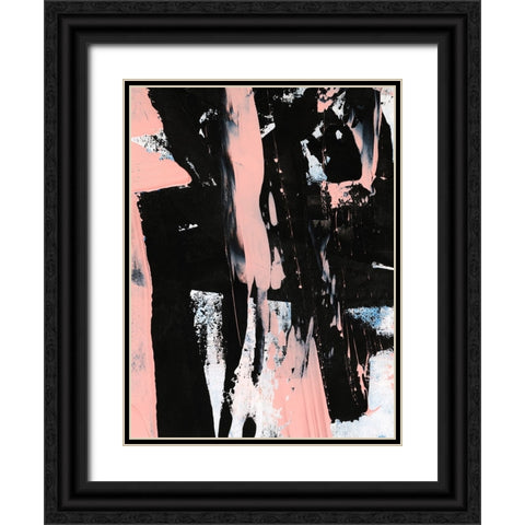Black And Blush I Black Ornate Wood Framed Art Print with Double Matting by Harper, Ethan