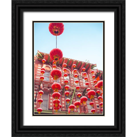 Lovely Lanterns I Black Ornate Wood Framed Art Print with Double Matting by Quintero, Sonja