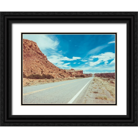 New Mexico Drive II Black Ornate Wood Framed Art Print with Double Matting by Quintero, Sonja