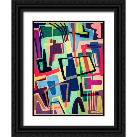 Connected Colors II Black Ornate Wood Framed Art Print with Double Matting by Galapon, Nikki