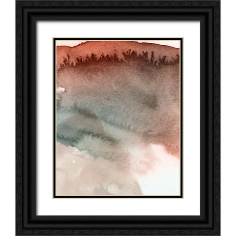 Red Ochre Abstract IV Black Ornate Wood Framed Art Print with Double Matting by Green, Jacob