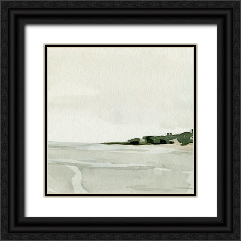Beachside Walk I Black Ornate Wood Framed Art Print with Double Matting by Caroline, Emma