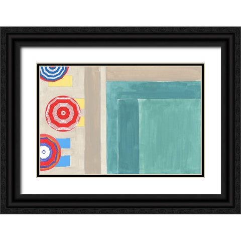 By the Pool I Black Ornate Wood Framed Art Print with Double Matting by Cartissi