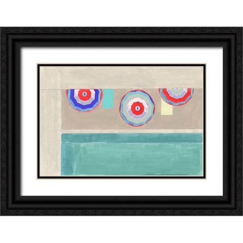 By the Pool II Black Ornate Wood Framed Art Print with Double Matting by Cartissi