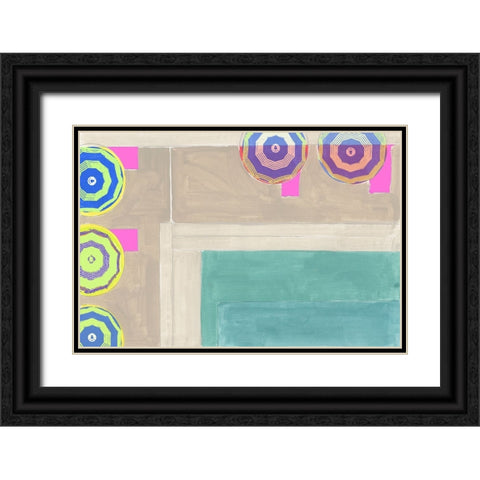 By the Pool III Black Ornate Wood Framed Art Print with Double Matting by Cartissi