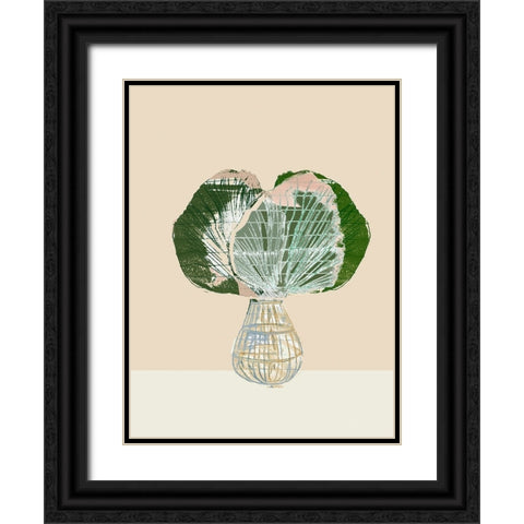 Woven Tropical Leaf I Black Ornate Wood Framed Art Print with Double Matting by Cartissi