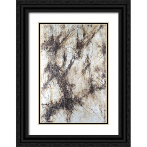 Etched stone I Black Ornate Wood Framed Art Print with Double Matting by Willett, Michael
