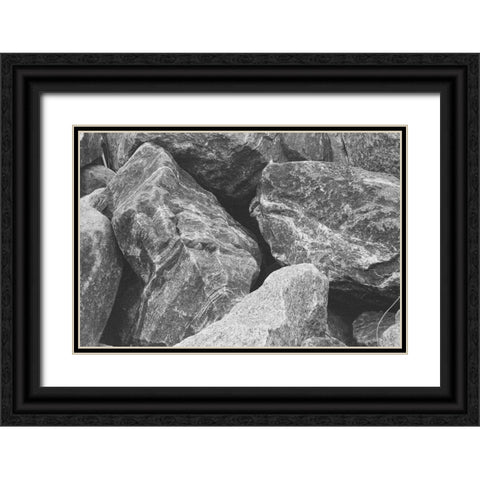 Found Textures VII Black Ornate Wood Framed Art Print with Double Matting by Johnson, Jason