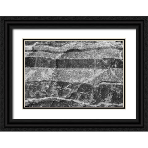 Found Textures XI Black Ornate Wood Framed Art Print with Double Matting by Johnson, Jason