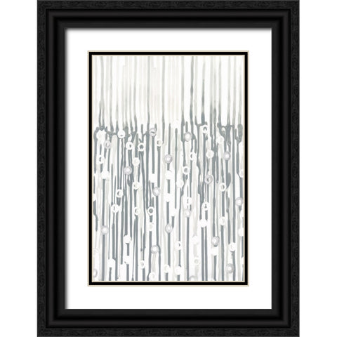 Printed Silver Rain I Black Ornate Wood Framed Art Print with Double Matting by Lam, Vanna