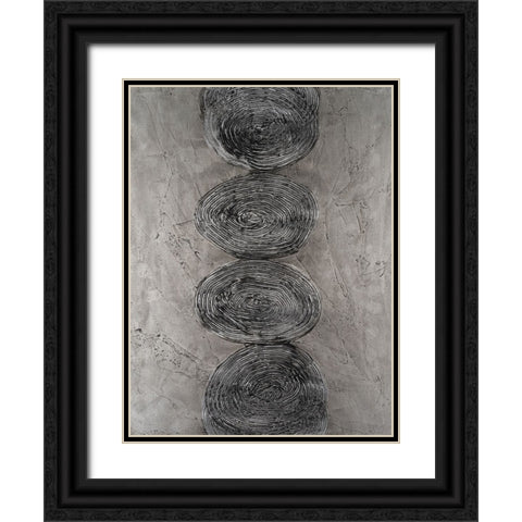 Stacked Halos II Black Ornate Wood Framed Art Print with Double Matting by Willett, Michael