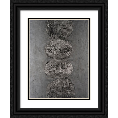 Stacked Halos IV Black Ornate Wood Framed Art Print with Double Matting by Willett, Michael
