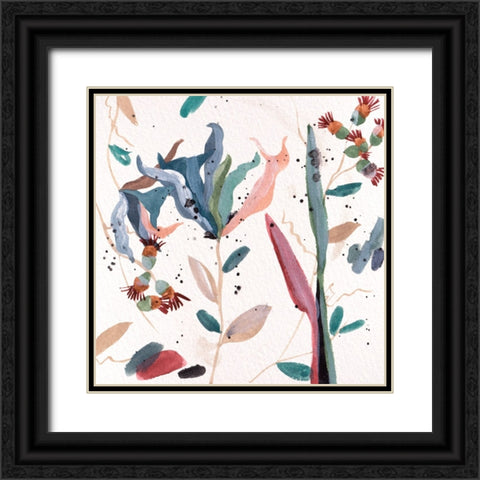 Contemporary Floral Composition IV Black Ornate Wood Framed Art Print with Double Matting by Wang, Melissa