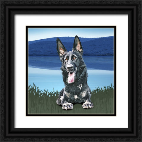 Attention Sheppard Black Ornate Wood Framed Art Print with Double Matting by Curinga, Kim