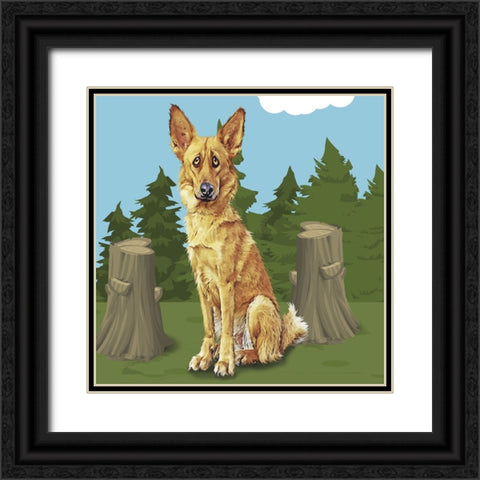 Gold Sheppard Black Ornate Wood Framed Art Print with Double Matting by Curinga, Kim