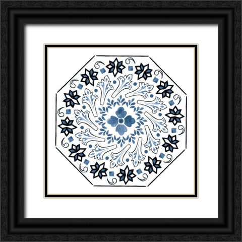 Bleu Indigo IV Black Ornate Wood Framed Art Print with Double Matting by Wang, Melissa