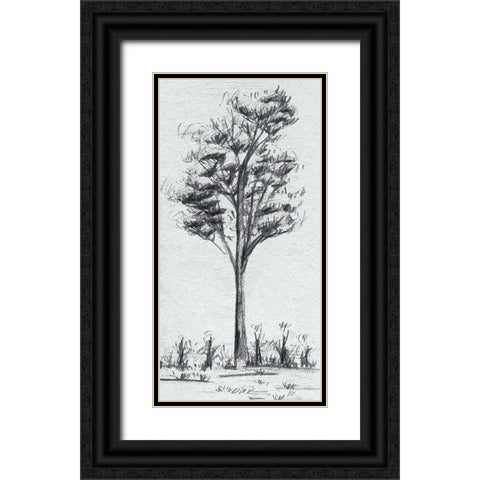 Tree in the Woods III Black Ornate Wood Framed Art Print with Double Matting by Wang, Melissa