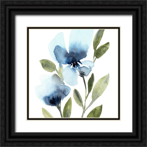 Blue Hues IV Black Ornate Wood Framed Art Print with Double Matting by Warren, Annie
