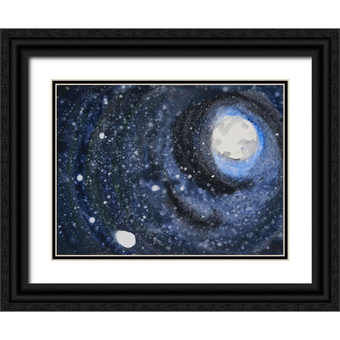 Starry Night Sky III Black Ornate Wood Framed Art Print with Double Matting by Ferrell, Erin McGee