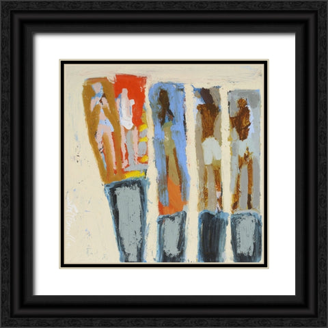 Beach Sunbathers III Black Ornate Wood Framed Art Print with Double Matting by Ferrell, Erin McGee