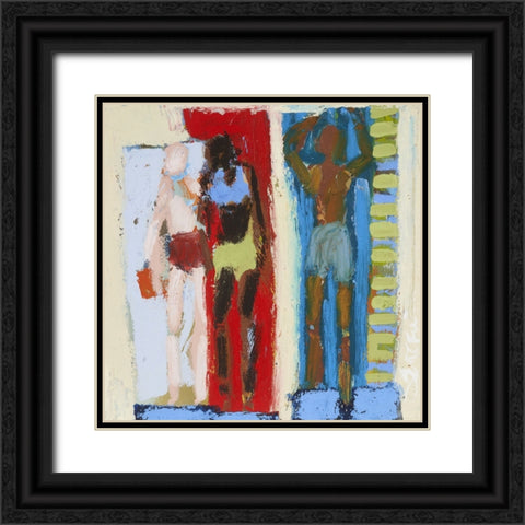 Beach Sunbathers IX Black Ornate Wood Framed Art Print with Double Matting by Ferrell, Erin McGee