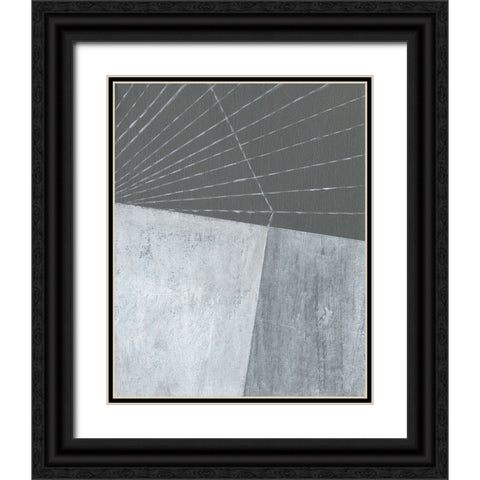 Gray Matter Lines I Black Ornate Wood Framed Art Print with Double Matting by Fuchs, Jodi